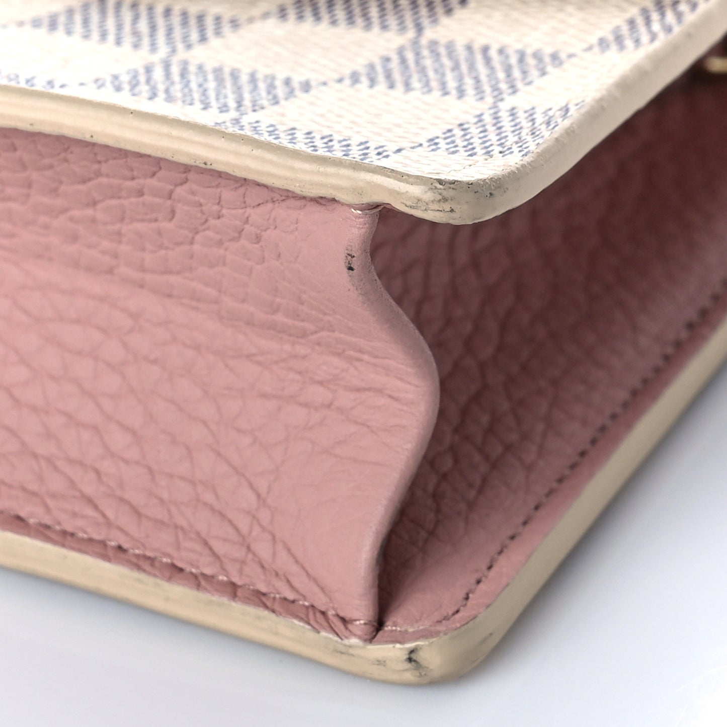Damier Azur Croisette Chain Wallet Rose Ballerine