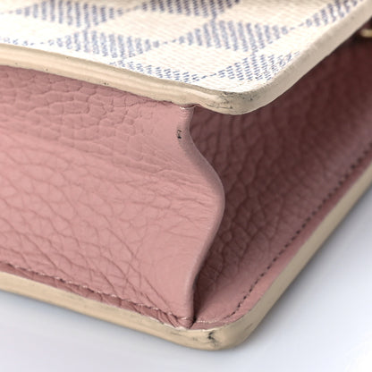 Louis Vuitton Damier Azur Croisette Chain Wallet Rose Ballerine 8 of 10