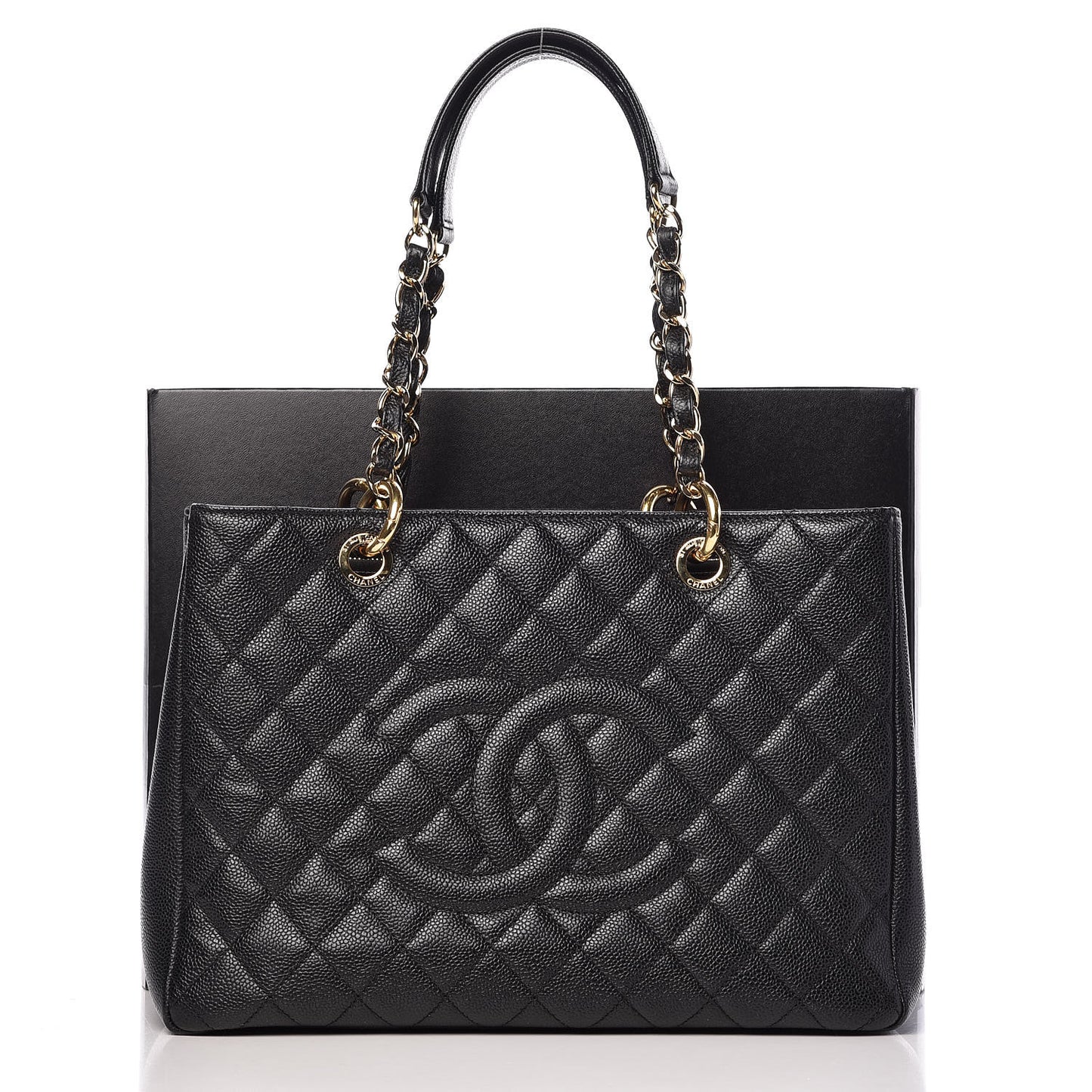 Caviar Quilted Grand Shopping Tote GST Black