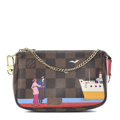 Louis Vuitton Damier Ebene 2016 Christmas Animation Mini Pochette Accessories 1 of 8