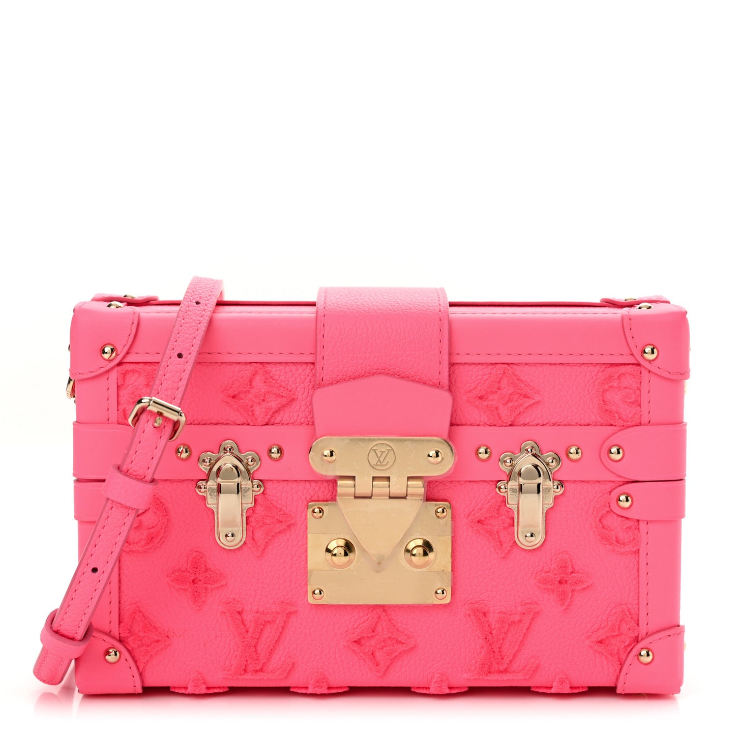 Monogram Tuffetage Petite Malle Rose Fluo