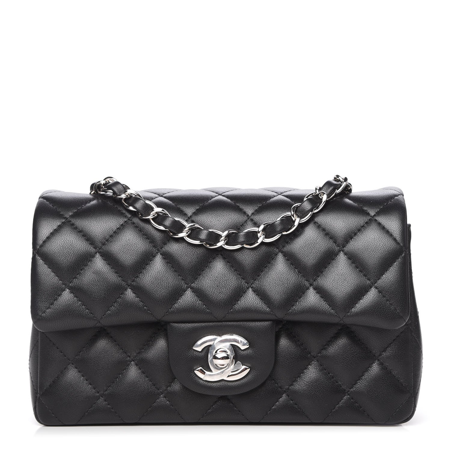 Chanel Lambskin Quilted Mini Rectangular Flap Black 1 of 12