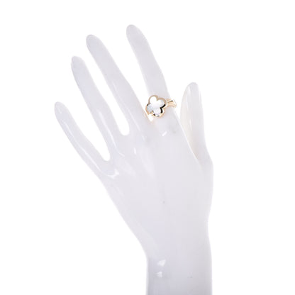 Van Cleef & Arpels 18K Yellow Gold Mother of Pearl Pure Alhambra Ring 51 5.75 2 of 6