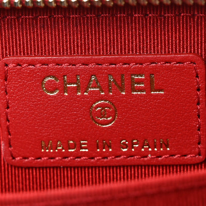 Chanel Caviar Quilted Zip Coin Purse Red 6 of 8