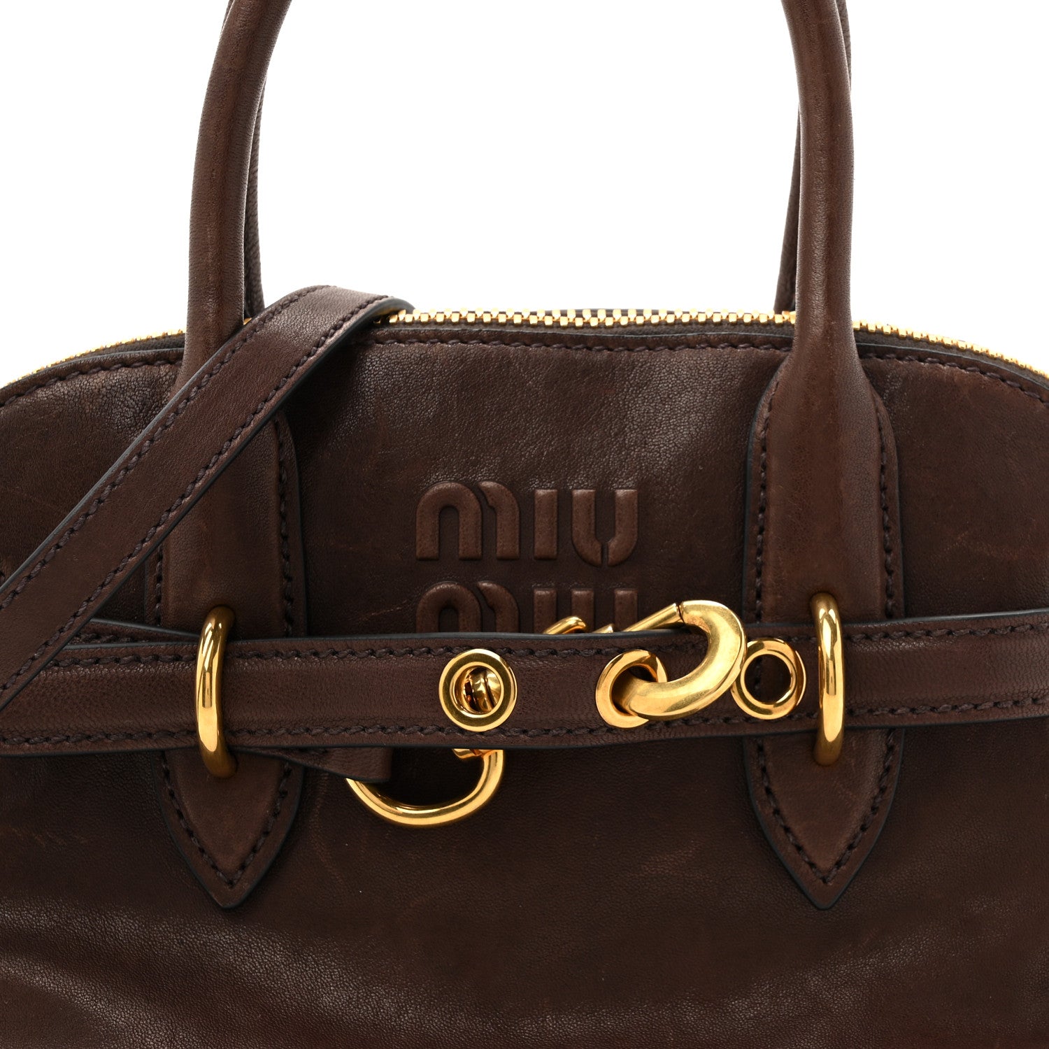 Miu Miu Nappa Aviator Small Aventure Bag Radica 7 of 11
