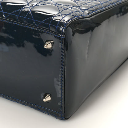 Christian Dior Patent Cannage Medium Lady Dior Navy Blue 8 of 8