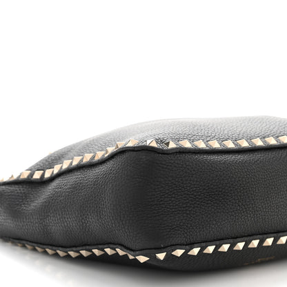 Valentino Garavani Pebbled Calfskin Small Rockstud Flip-Lock Messenger Bag Black 8 of 11