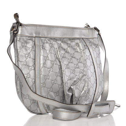 Gucci Guccissima Small D Gold Ring Messenger Silver 3 of 11