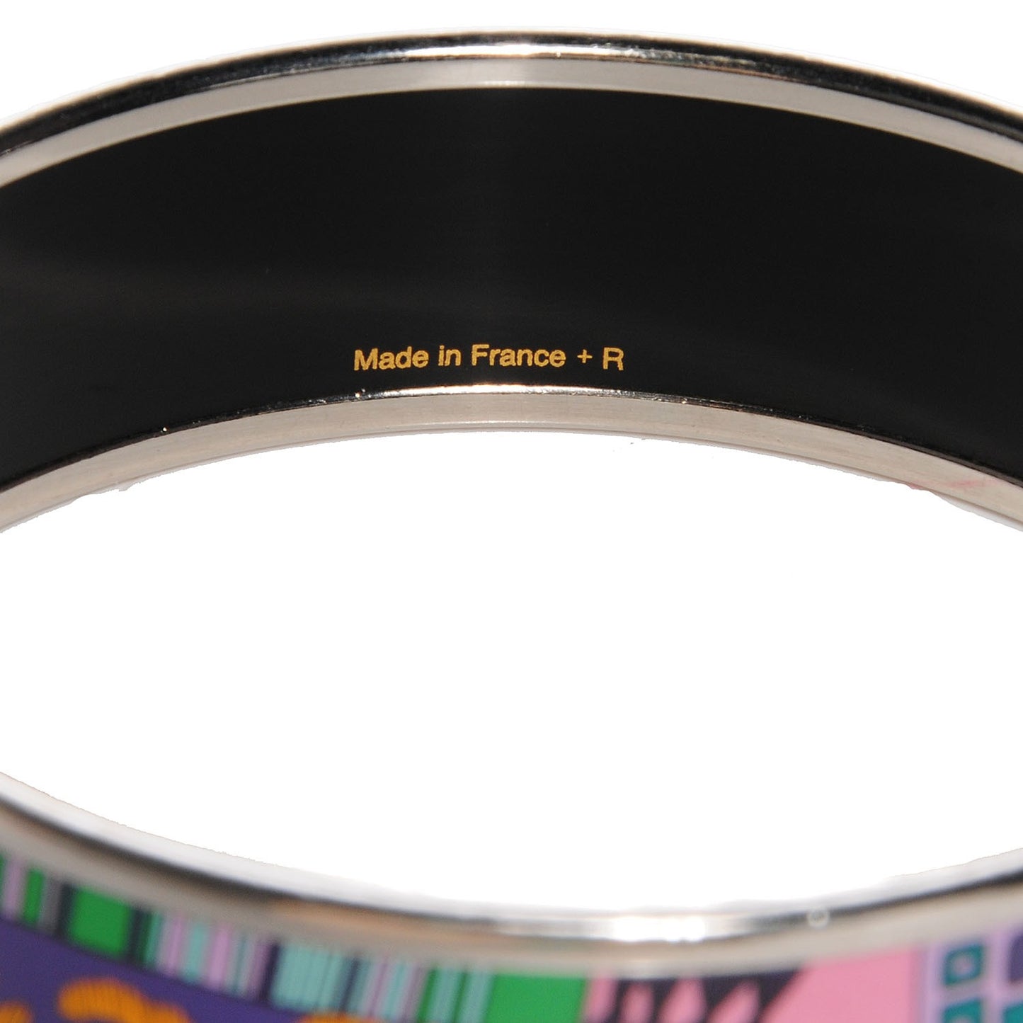 Enamel Printed Voyage en Etoffes Wide Bracelet 70