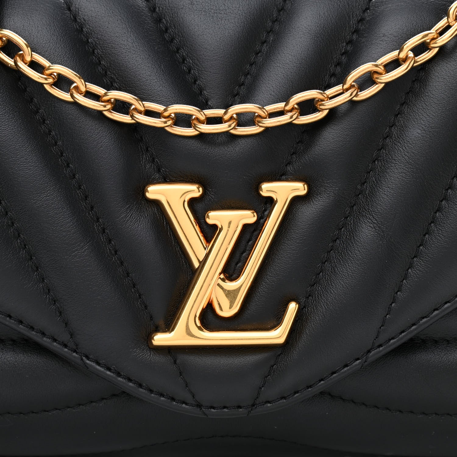 Louis Vuitton Calfskin LV New Wave Chain Bag Black 7 of 9
