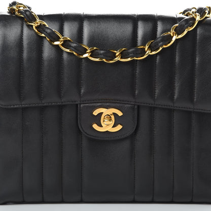Chanel Lambskin Vertical Quilt Jumbo Single Flap Black 9 of 16