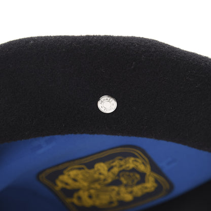 Hermes Merino Wool Clou De Sel Bonnie Beret 58 Black 8 of 9