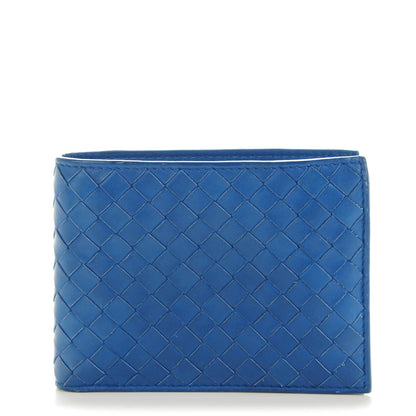 Bottega Veneta Nappa Intrecciato Bi-Fold Wallet Blue 1 of 7