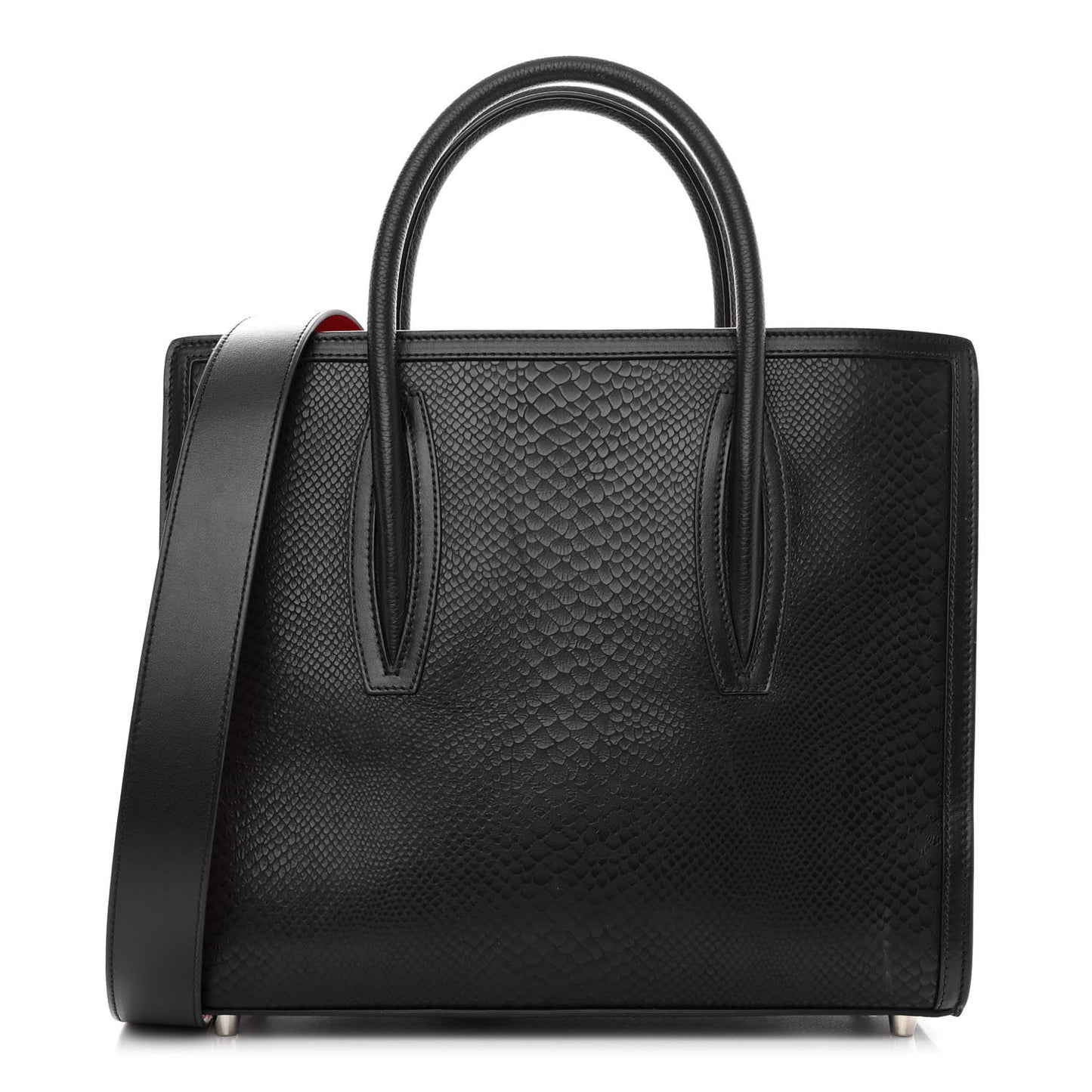 Snakeskin Medium Paloma Tote Black