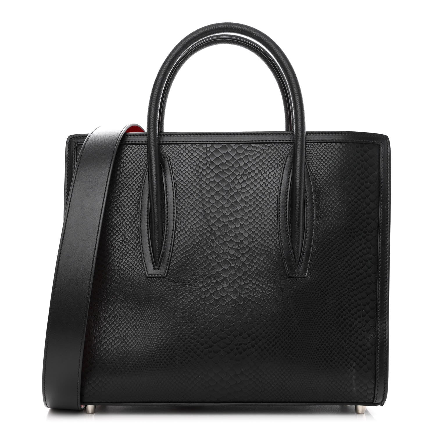 Christian Louboutin Snakeskin Medium Paloma Tote Black 1 of 9
