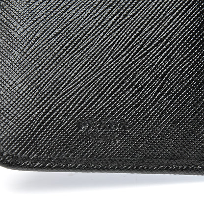 Prada Saffiano Metal Compact Wallet Black 6 of 8