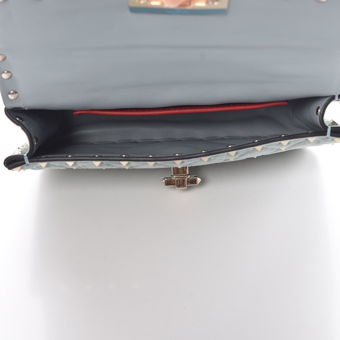 Suede Small Rockstud Spike Shoulder Bag Nube