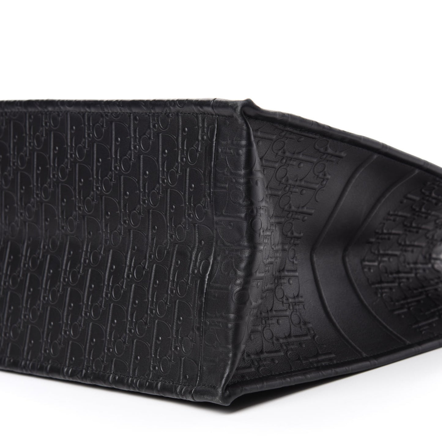 Oblique Calfskin Embossed Book Tote Black