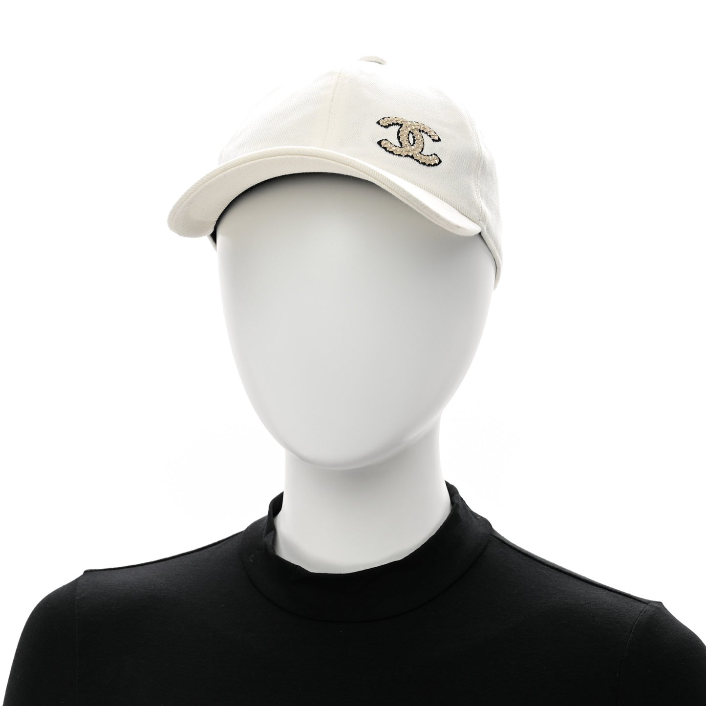Cotton Sequin CC Cap Hat Ivory