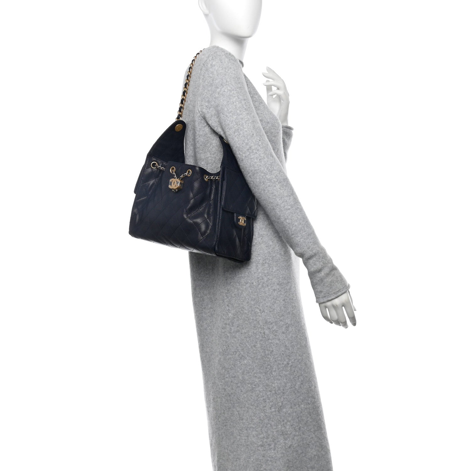 Chanel Caviar Quilted Small Chanel 25 Handbag Dark Navy 2 of 10