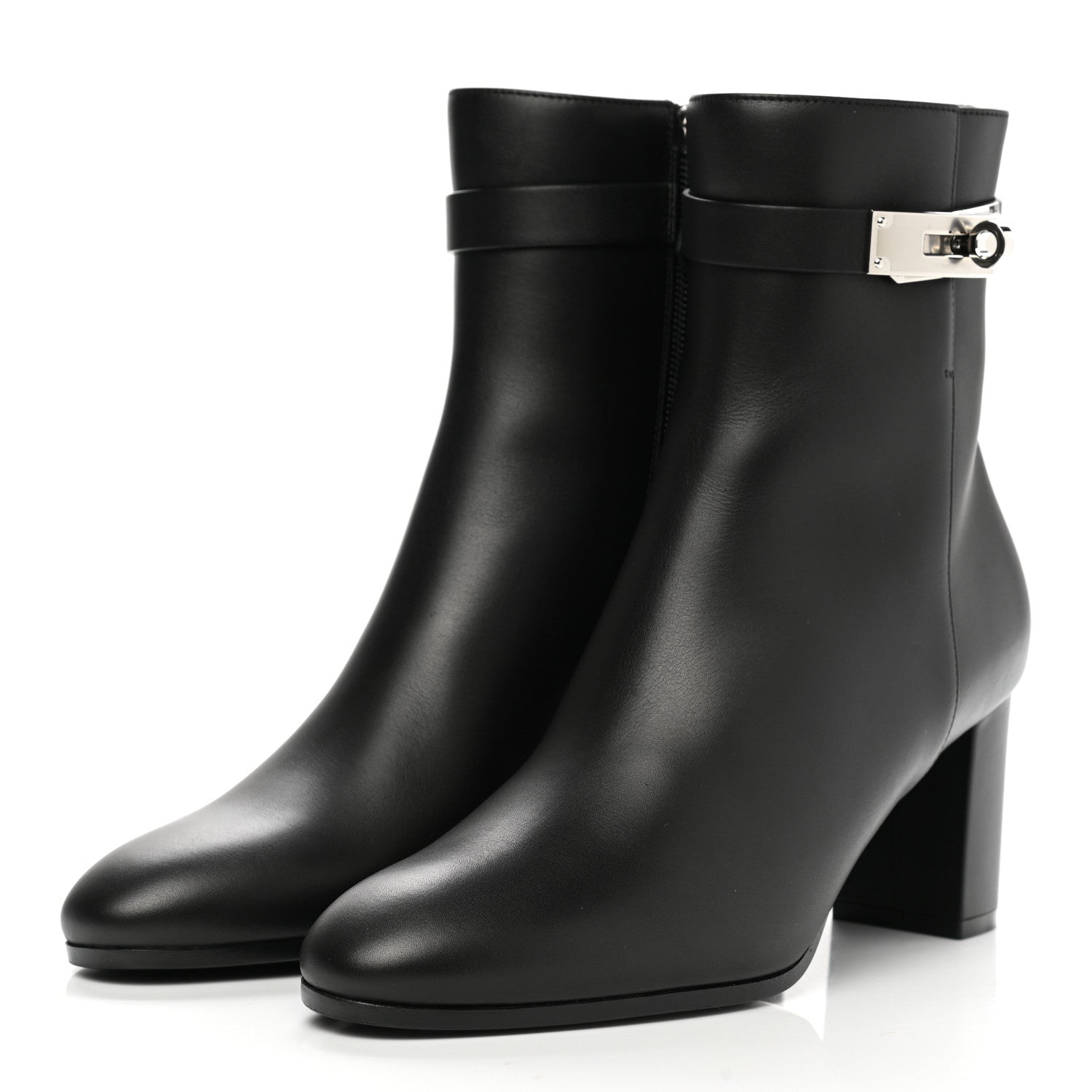 Hermes Calfskin Saint Germain Ankle Boots 37.5 Black 3 of 9