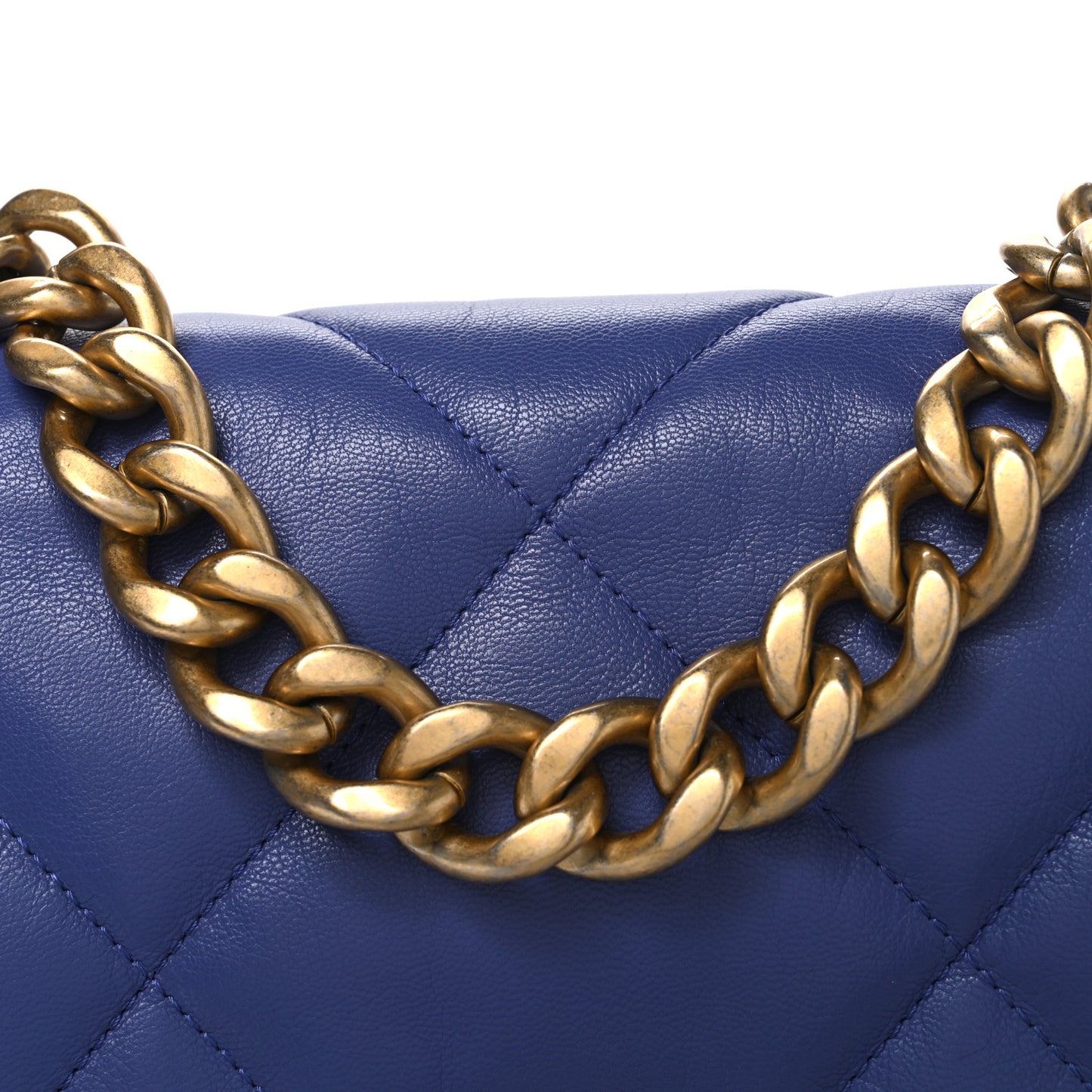 Lambskin Quilted Large Chanel 19 Flap Purple