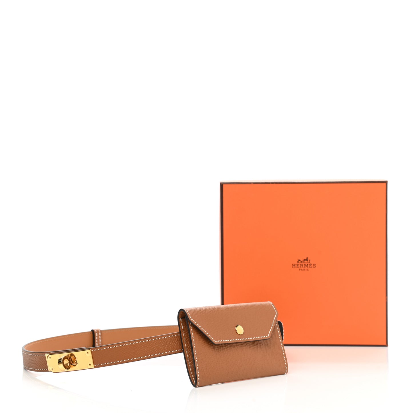 Epsom Kelly Pocket Belt Gold