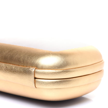 Bottega Veneta Gilded Waxed Leather Knot Clutch Gold White 7 of 11