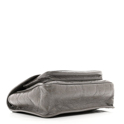 Saint Laurent Crinkled Calfskin Matelasse Monogram Medium Niki Chain Satchel Fog 4 of 12