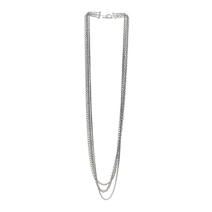 David Yurman Sterling Silver Three Row Chain Necklace 3 of 4