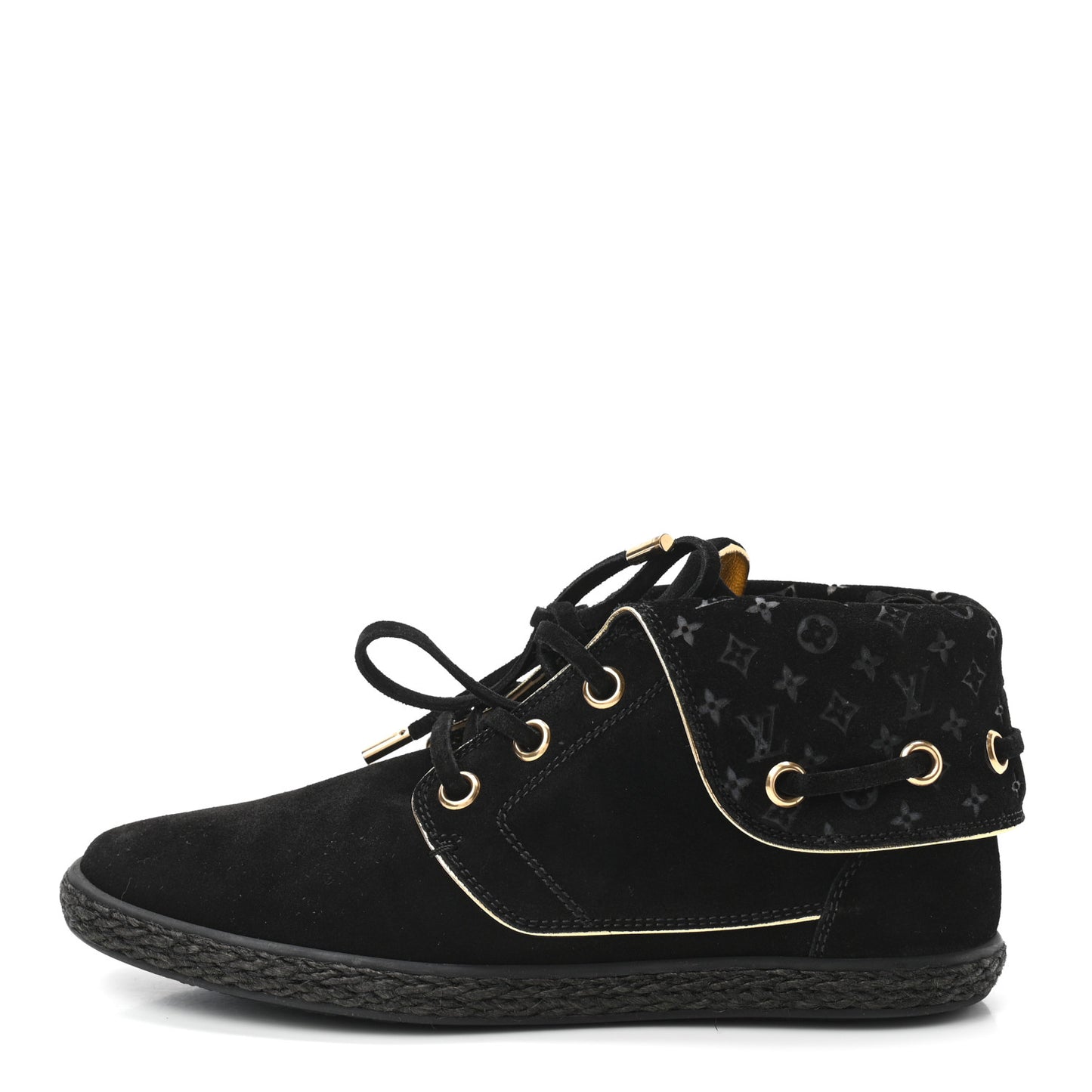 Suede Fold Over Sneakers 35.5 Black