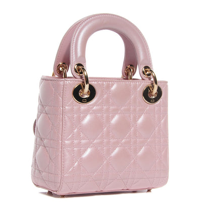 Christian Dior Lambskin Cannage Micro Lady Dior Light Pink 3 of 8