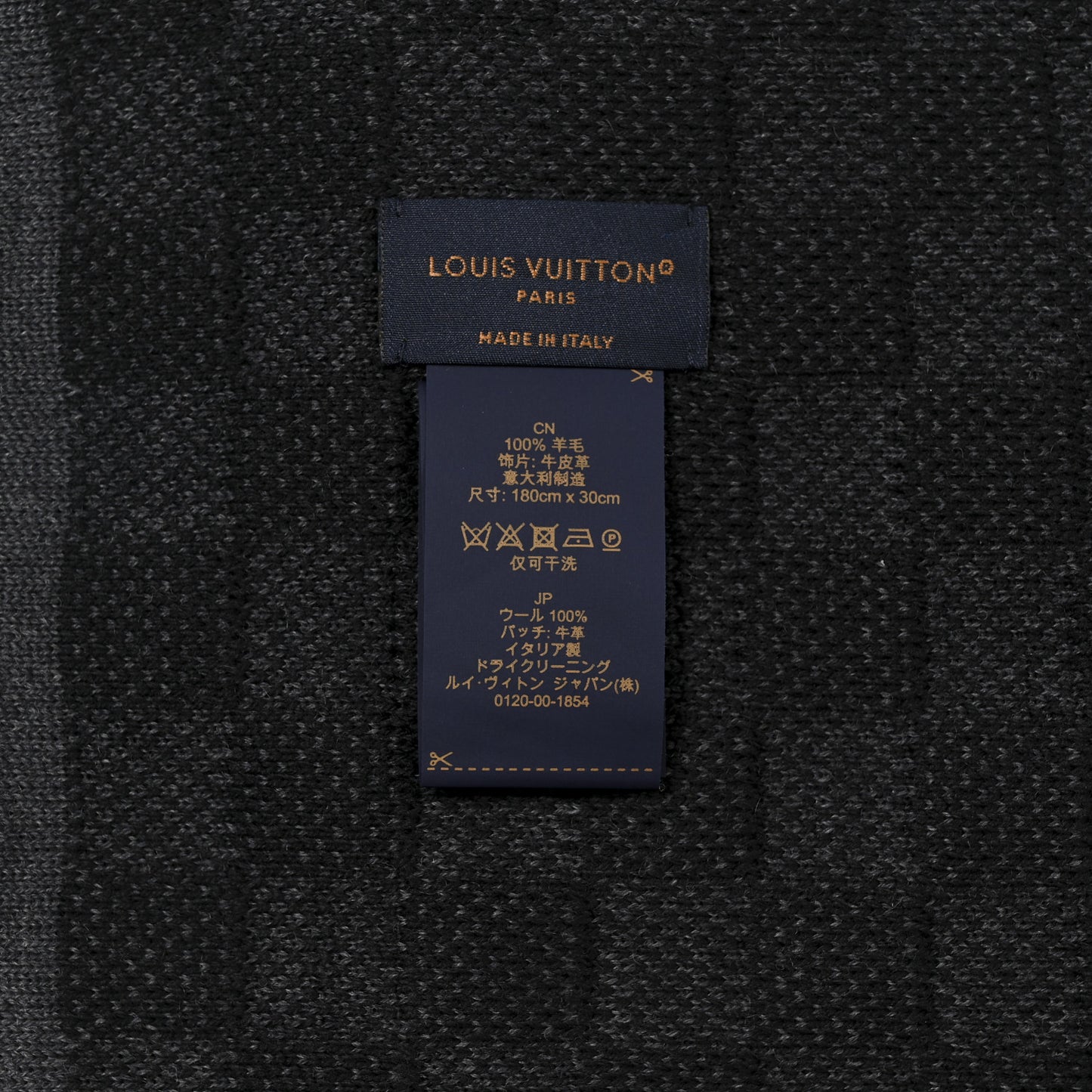 Wool Neo Petit Damier Scarf Anthracite