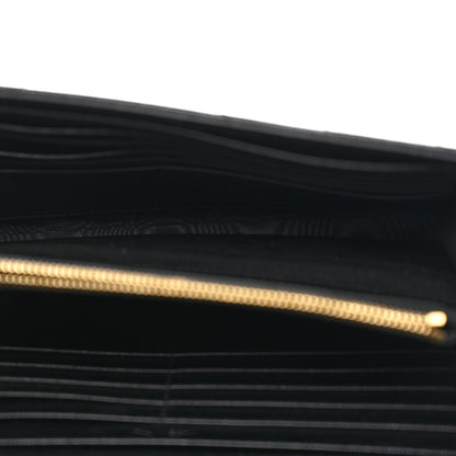 Saint Laurent Grain De Poudre Matelasse Chevron Monogram Chain Wallet Black 5 of 10