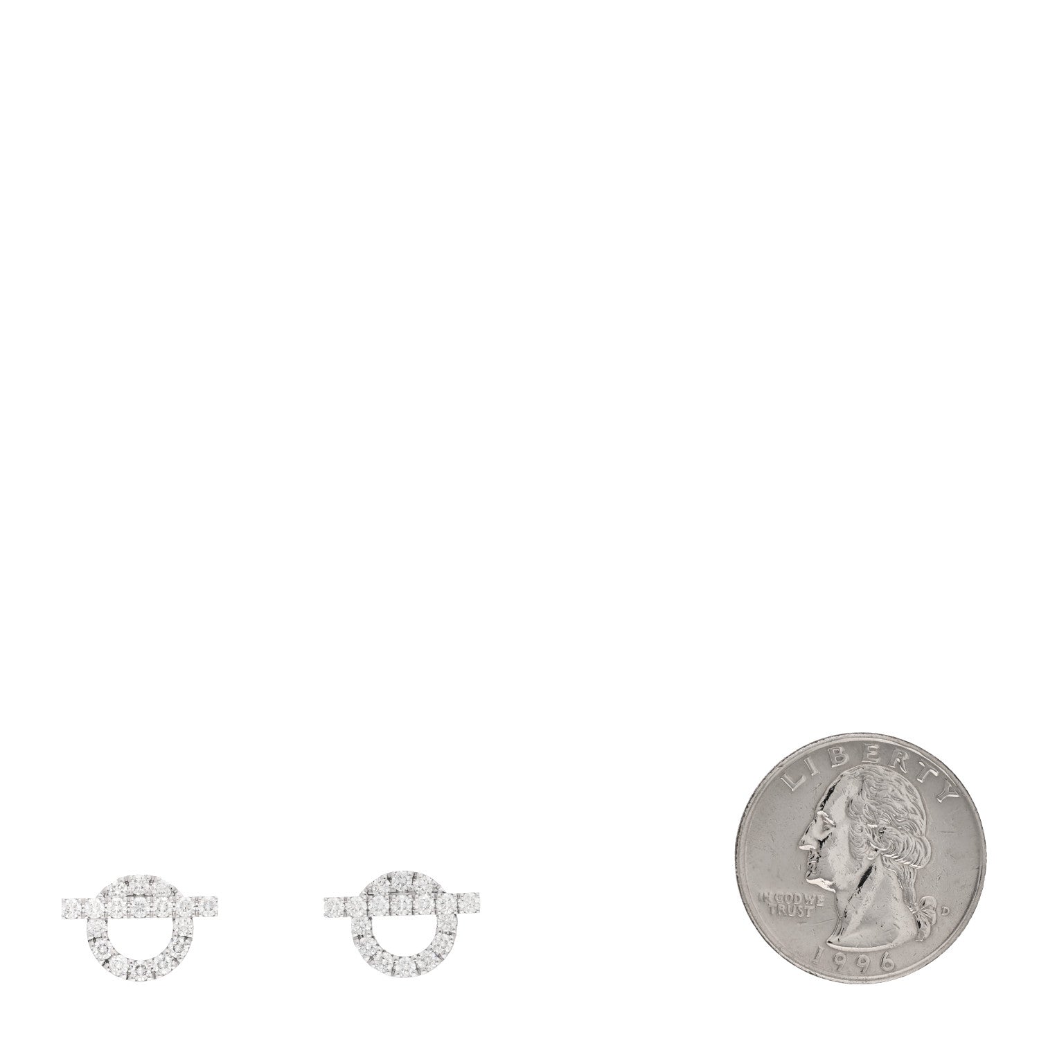 Hermes 18K White Gold Diamond Finesse Earrings 2 of 4