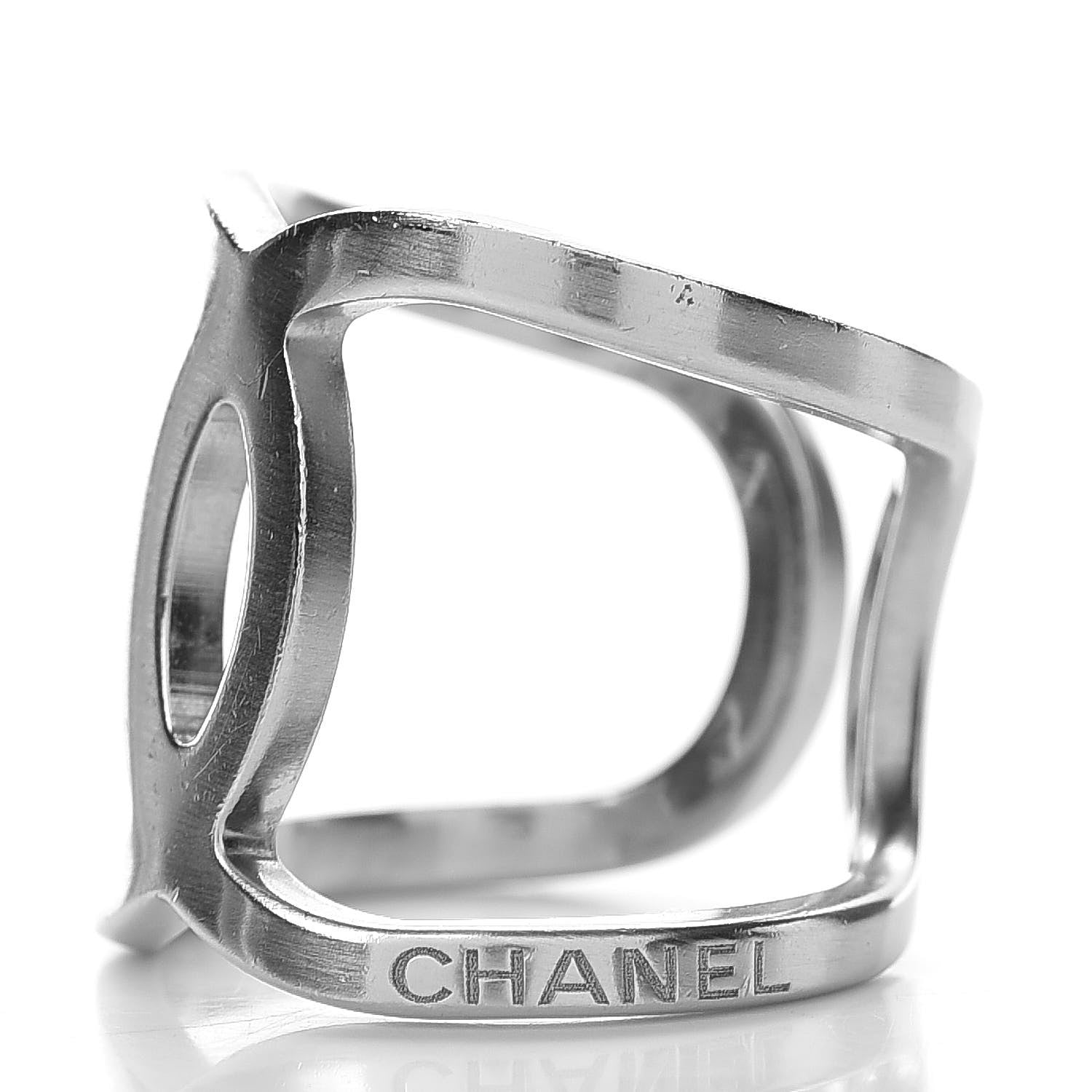 Chanel Metal CC Ring 6.75 Silver 3 of 6