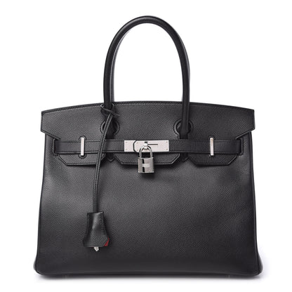 Hermes Epsom Horseshoe Birkin 30 Black Rouge Casaque 1 of 11