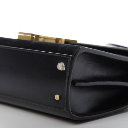 Saint Laurent Suede Leopard Print Mini Classic Monogram Cassandra Top Handle Manto Naturale Black 7 of 8