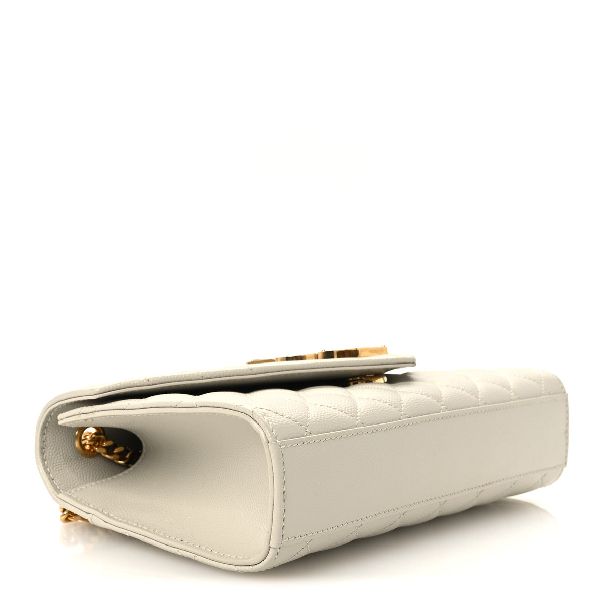 Saint Laurent Grain De Poudre Textured Mixed Matelasse Triquilt Small Monogram Satchel Crema Soft 4 of 10