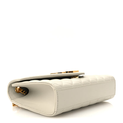 Saint Laurent Grain De Poudre Textured Mixed Matelasse Triquilt Small Monogram Satchel Crema Soft 4 of 10