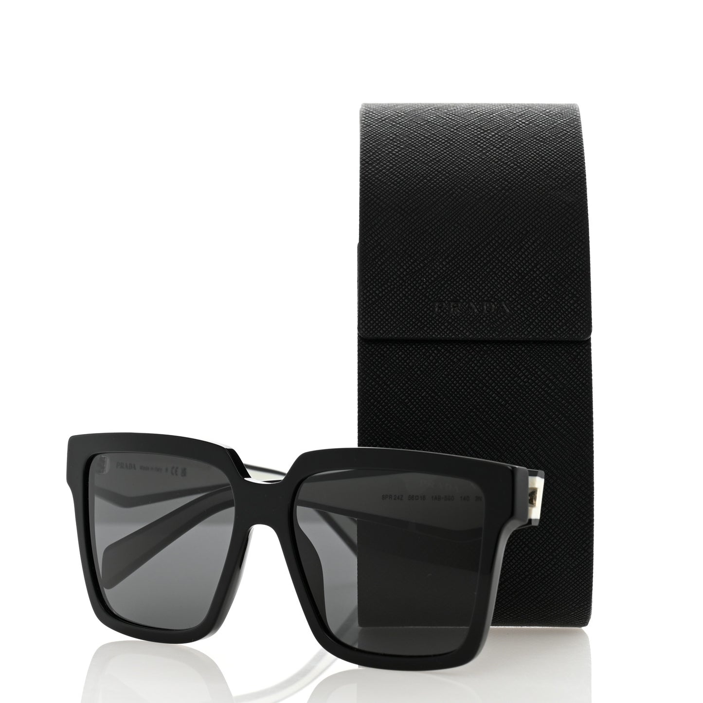 Acetate Square Sunglasses SPR 24Z Black White