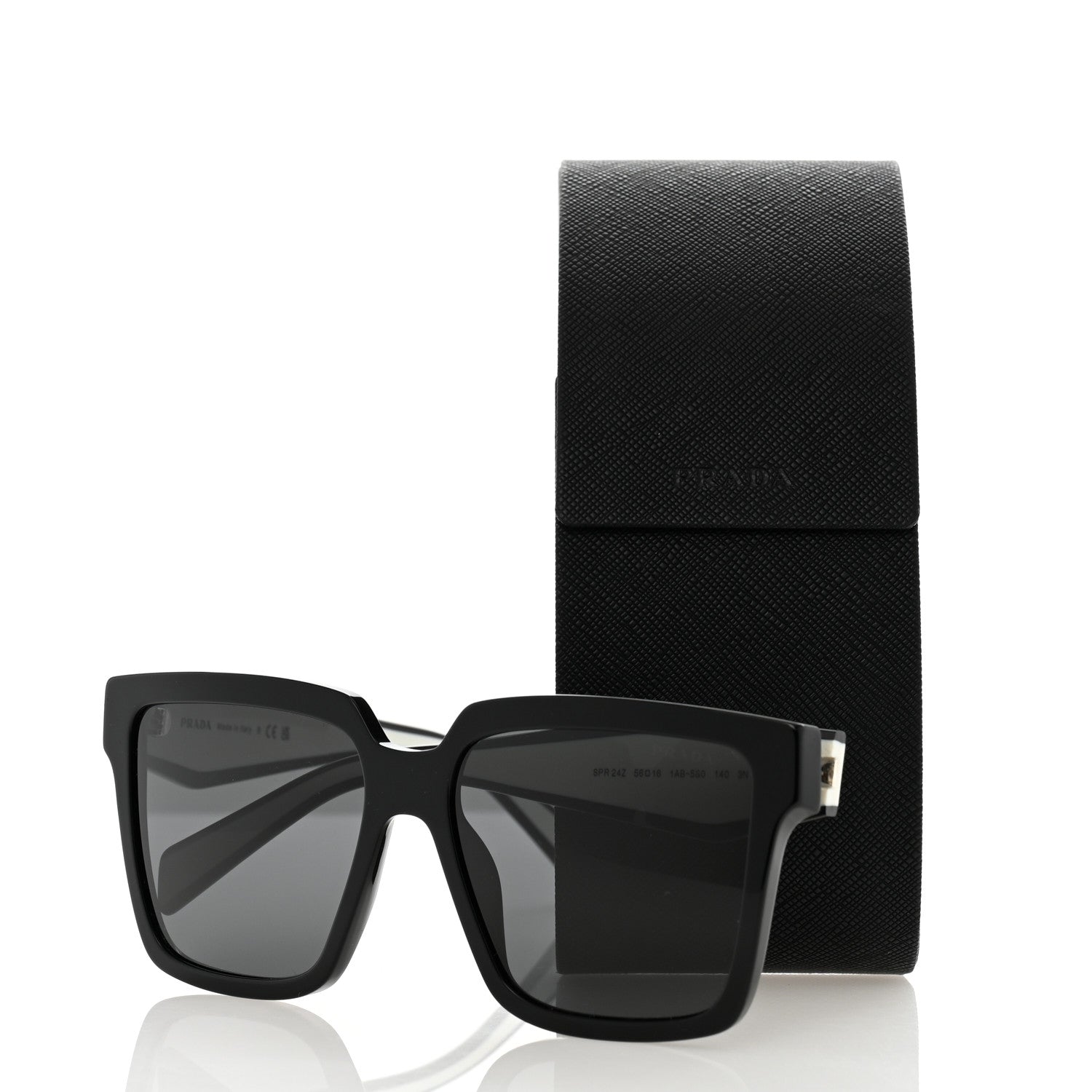 Prada Acetate Square Sunglasses SPR 24Z Black White 8 of 8