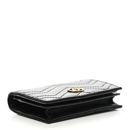 Gucci Calfskin Matelasse GG Marmont Card Case Wallet Black 4 of 7