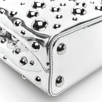 Louis Vuitton LV X YK Metallic Taurillon Brass Metal Dots Capucines BB Silver 8 of 9