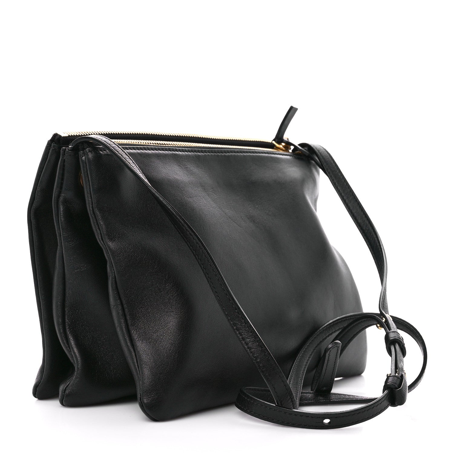 Celine Lambskin Large Trio Crossbody Bag Black 3 of 11