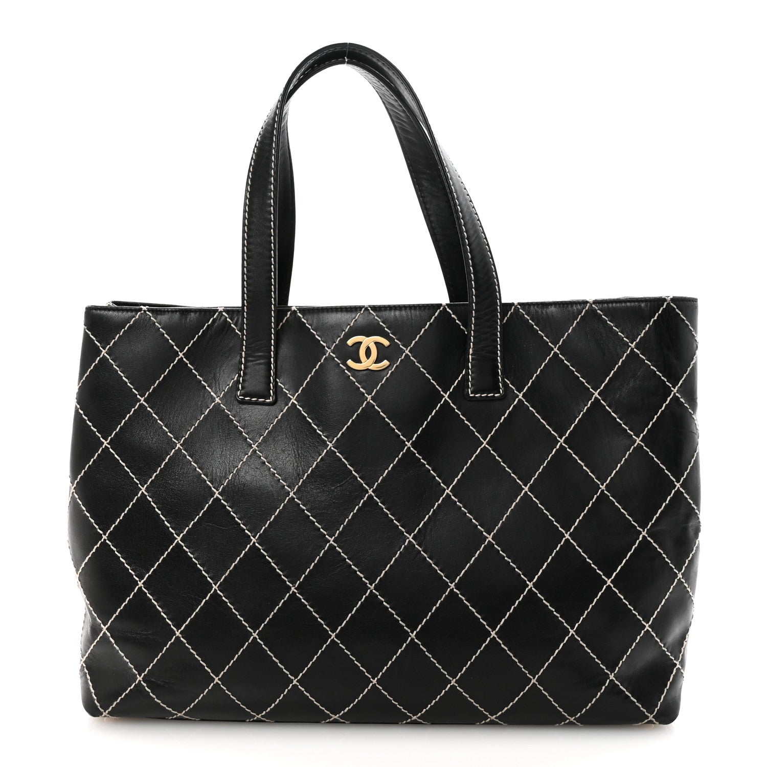 Chanel Calfskin Wild Stitch Large Tote Black 1 of 10