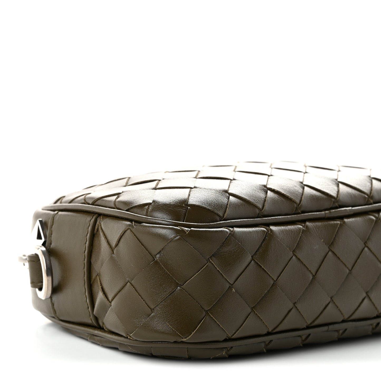 Calfskin Intrecciato Small Camera Bag Mud