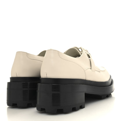 Hermes Glazed Calfskin Womens First Derby Shoes 37 Beige Glaise 4 of 9
