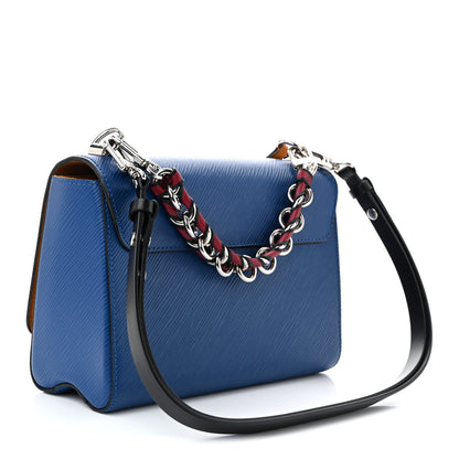 Louis Vuitton Epi Twist Braided Strap Shoulder Bag MM Bleu Roi 4 of 10