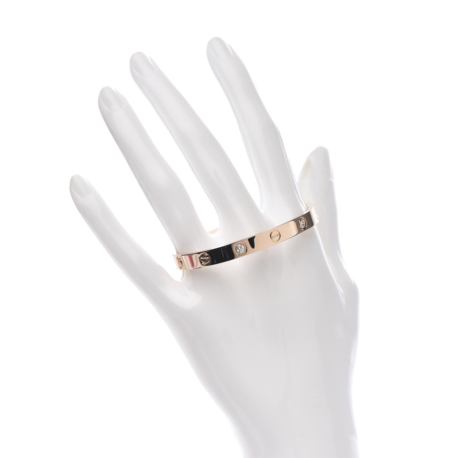 Cartier 18K Pink Gold 4 Diamond LOVE Bracelet 16 2 of 6